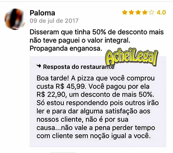 Perdendo a linha na resposta da cliente