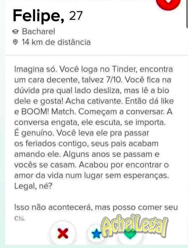 Uma história de sinceridade pura no Tinder